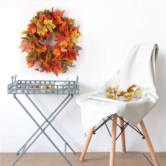 2 Pack Fall Maple Garland - 5.8 FT/Pcs Autumn Hanging Fall Leave Vines for Home - Picture 6 of 7